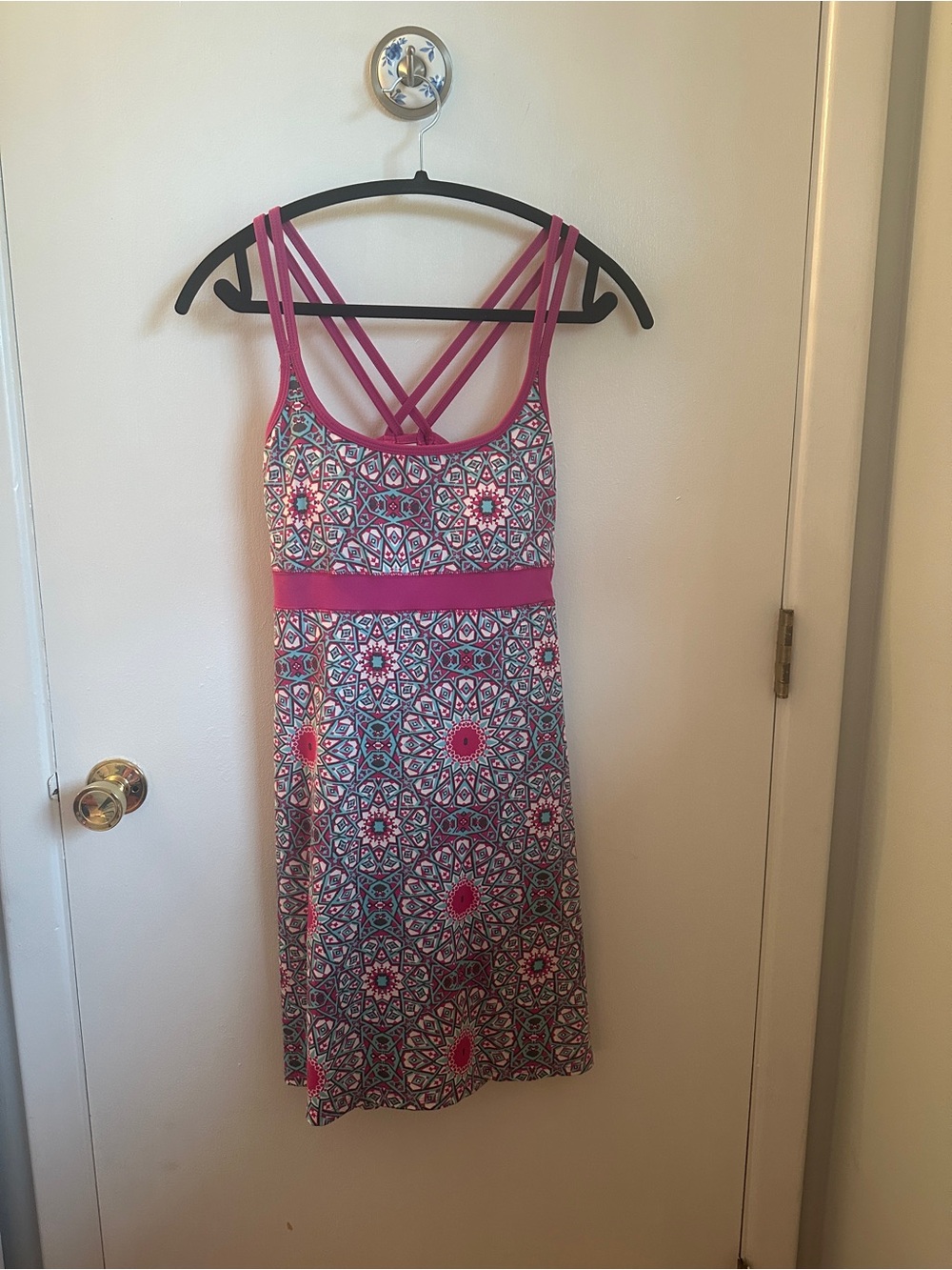 Pink Strappy Printed Sundress